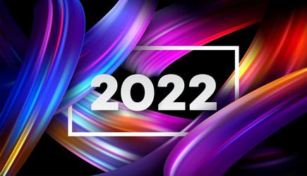 Calendar header 2022 number on colorful abstract vector