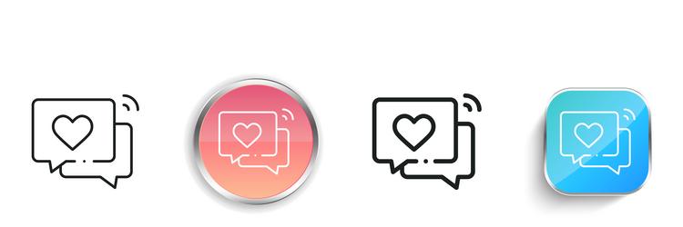 chat bubble icon thin linear regular and button vector image