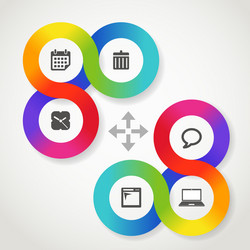 Colorful Web Interface with Circular Icons vector image