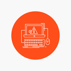 Computer crash error failure system white line vector