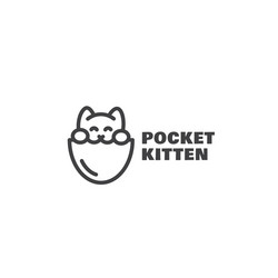 Cute Kitten Logo Template Vector Image