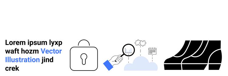 cybersecurity concept with lock data analysis vector image