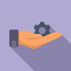 Keep gear hand icon flat problem solution Vector Image
