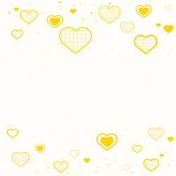 lovely yellow border decorated with hearts vector