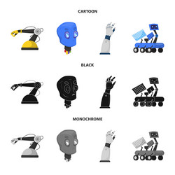 Robot and factory sign vector