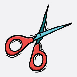 Scissors color icon drawing sketch hand drawn vector