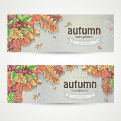 Set of two horizontal banners with the image vector