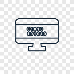 binary code concept linear icon isolated vector