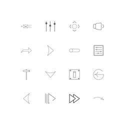 Buttons linear thin icons set outlined simple vector