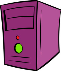 computer system unit icon cartoon vector