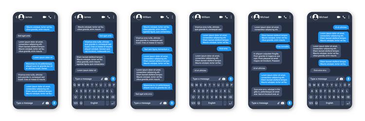 messaging app design user interface sms text vector image