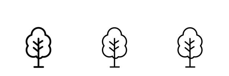 tree free icons in three different stroke lines vector image