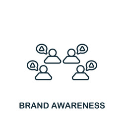 Brand awareness icon line simple vector