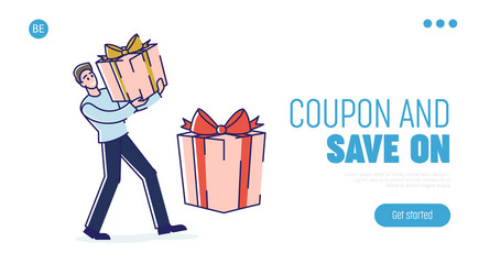 concept of loyalty program website landing page vector image