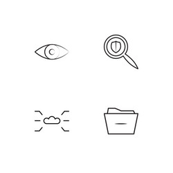 cyber security linear icons set simple outline vector image