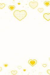 lovely yellow border decorated with hearts vector