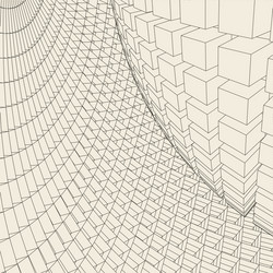abstract 3d illuminated distorted mesh sphere vector image