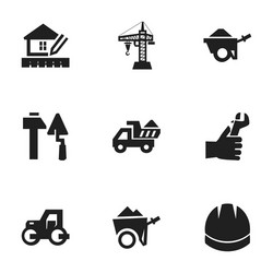 Set of 9 editable structure icons includes vector