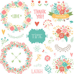 Wedding vintage invitation collection Royalty Free Vector