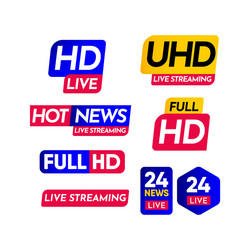 hd live uhd streaming hot news vector