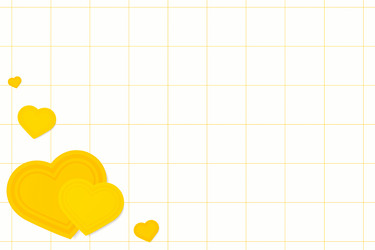 heart corner border grid yellow background vector