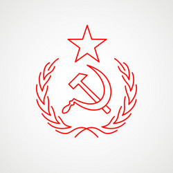 linear icon communism hammer sickle vector