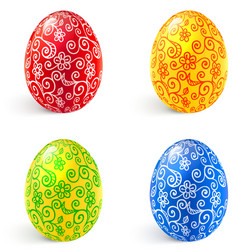 ornate traditional easter eggs set Vector Image