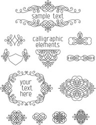 set of calligraphic design elements and page vector image