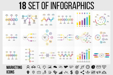 set of infographics elements design template vector image