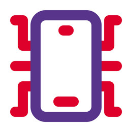 Upgraded user interface installed in smartphone vector