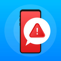 Alert message mobile notification danger error vector