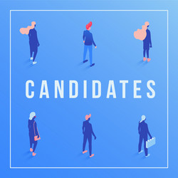 Candidates social media banner isometric template vector