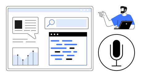 diverse communication methods in digital workspace vector image