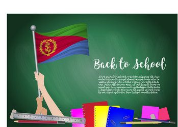 flag of eritrea on black chalkboard background vector image
