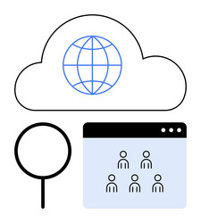 global cloud networking and user search insights vector image