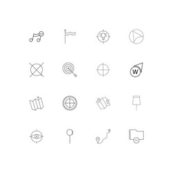 maps and navigation linear thin icons set vector image