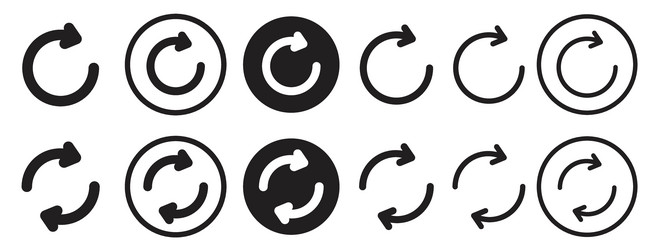 reload icon set collection for web vector image