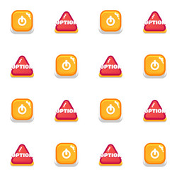 big set buttons for games and app wooden game ui vector image