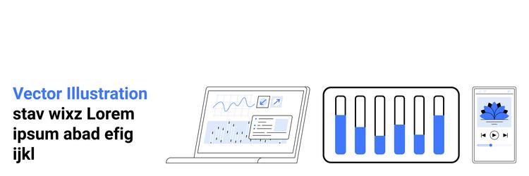 data presentation on laptop analytics dashboard vector image