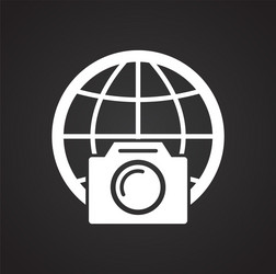 globe related icon on background for graphic vector image
