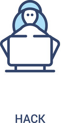 hack concept 2 colored icon simple line element vector image