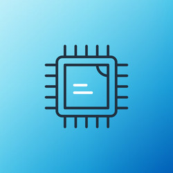 line computer processor with microcircuits cpu vector image
