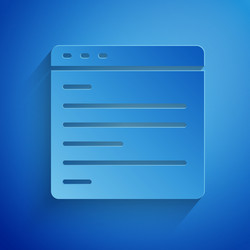 Paper cut computer api interface icon isolated vector