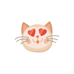 pleased cat in good mood isolate pink kitten emoji vector