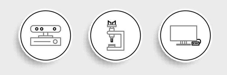 set line smart tv motion sensor and microscope vector image