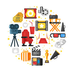 web banner template design with movie elements vector image