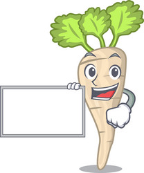 With board character parsnip root leaf vector