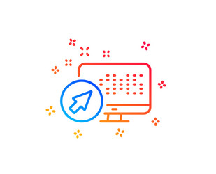 Computer line icon web system sign monitor vector