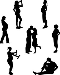 silhouettes of pregnant women-2 Vector Image