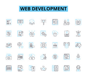 web development linear icons set html css vector